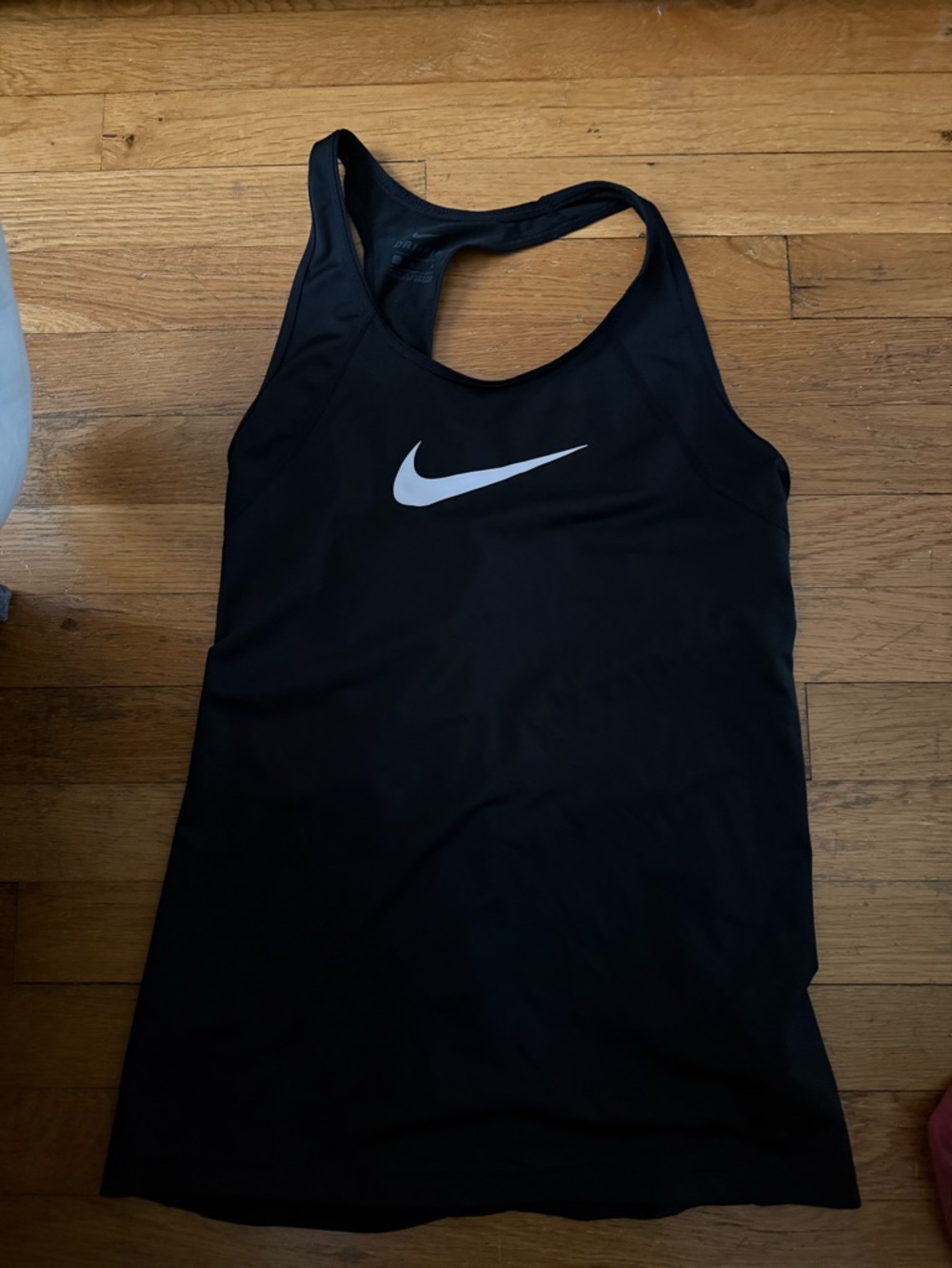 Nike Black Racerback Tank with White Swoosh Logo